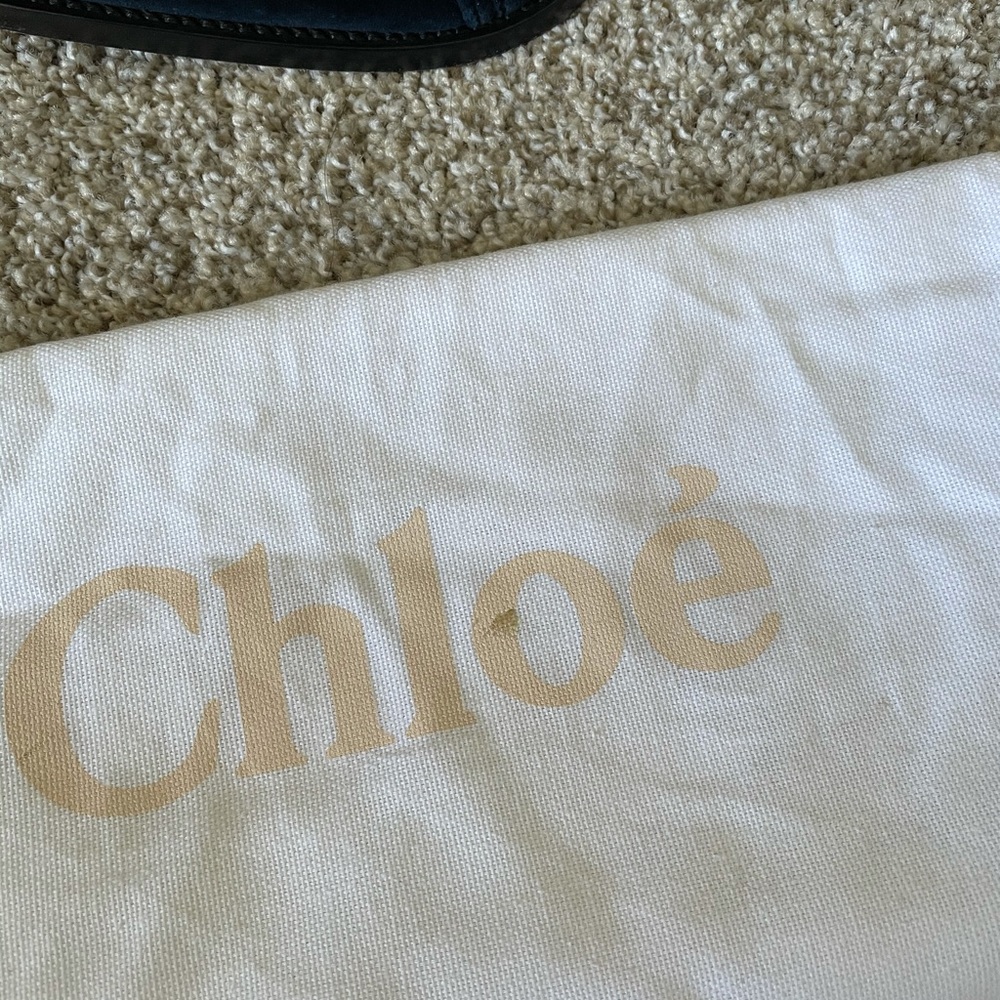 ❌SOLD Chloe Rylee Blue Velvet Buckle Strap Boots 8.5 - Picture 10 of 12